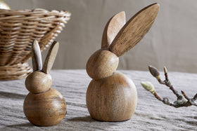 Khara Mango Wood Rabbit Standing Decoration - Natural
