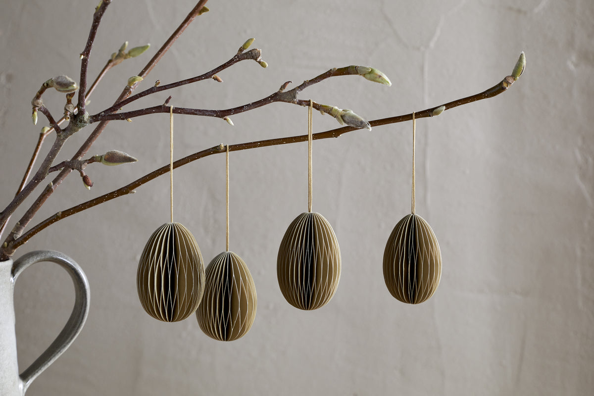 Piani Hanging Paper Decoration - Moss Green - (Set of 4)