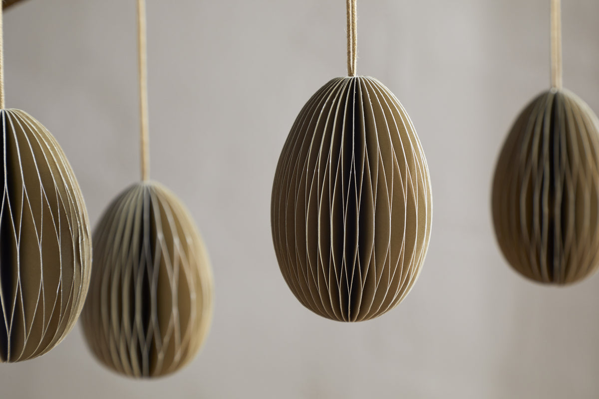 Piani Hanging Paper Decoration - Moss Green - Set of 4
