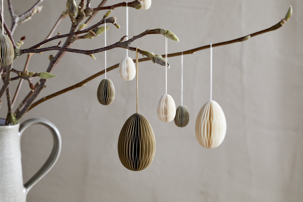Piani Hanging Paper Decoration - Moss Green - Set of 4