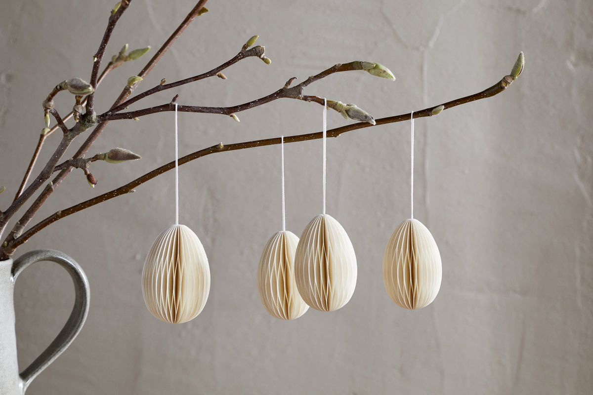 Piani Hanging Paper Decoration - Cream - (Set of 4)