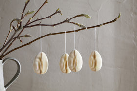 Piani Hanging Paper Decoration - Cream - Set of 4