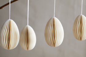 Piani Hanging Paper Decoration - Cream - Set of 4