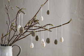 Piani Mini Hanging Paper Decoration - Natural & Moss - (Set of 12)