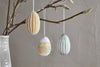Terra Hand Painted Recycled Cotton Paper Hanging Egg - Teal, Cream & Ochre