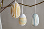 Terra Hand Painted Recycled Cotton Paper Hanging Egg - Teal, Cream & Ochre