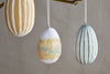 Terra Hand Painted Recycled Cotton Paper Hanging Egg - Teal, Cream & Ochre