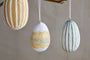Terra Hand Painted Recycled Cotton Paper Hanging Egg - Teal, Cream & Ochre