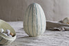 Surya Recycled Cotton Paper Standing Opening Egg - Teal & Cream