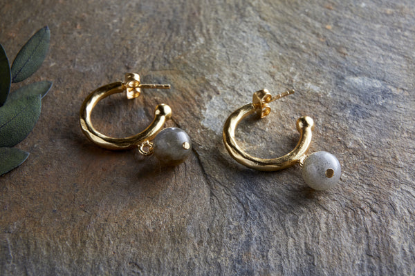 Marai Labradorite Earrings - Labradorite & Gold