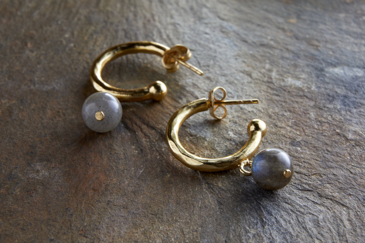 Marai Labradorite Earrings - Labradorite & Gold