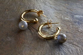 Marai Labradorite Earrings - Labradorite & Gold