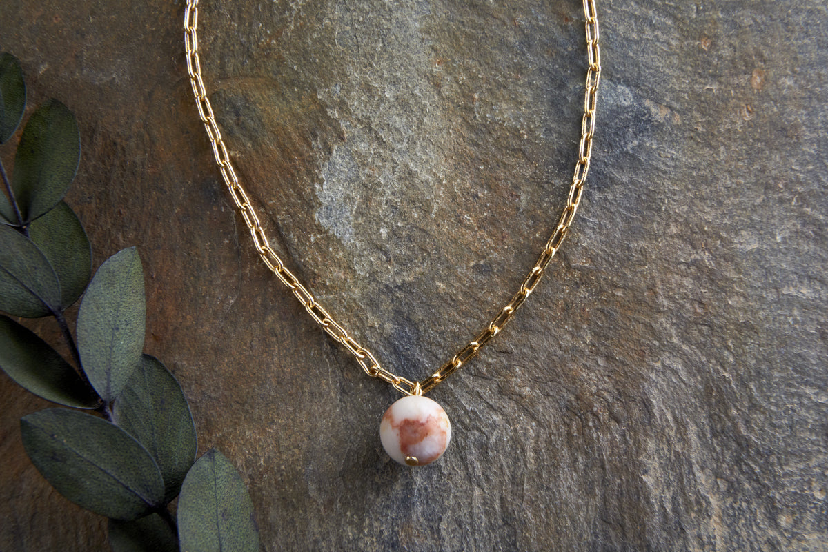 Cerita Rhodochrosite Necklace - Rhodochrosite & Gold