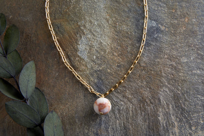 Cerita Rhodochrosite Necklace - Rhodochrosite & Gold