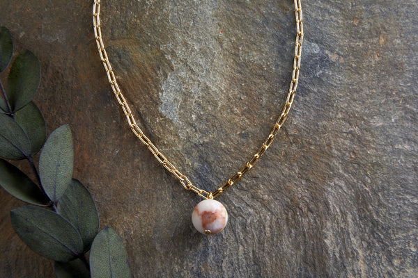 Cerita Rhodochrosite Necklace - Rhodochrosite & Gold