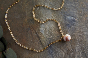 Cerita Rhodochrosite Necklace - Rhodochrosite & Gold