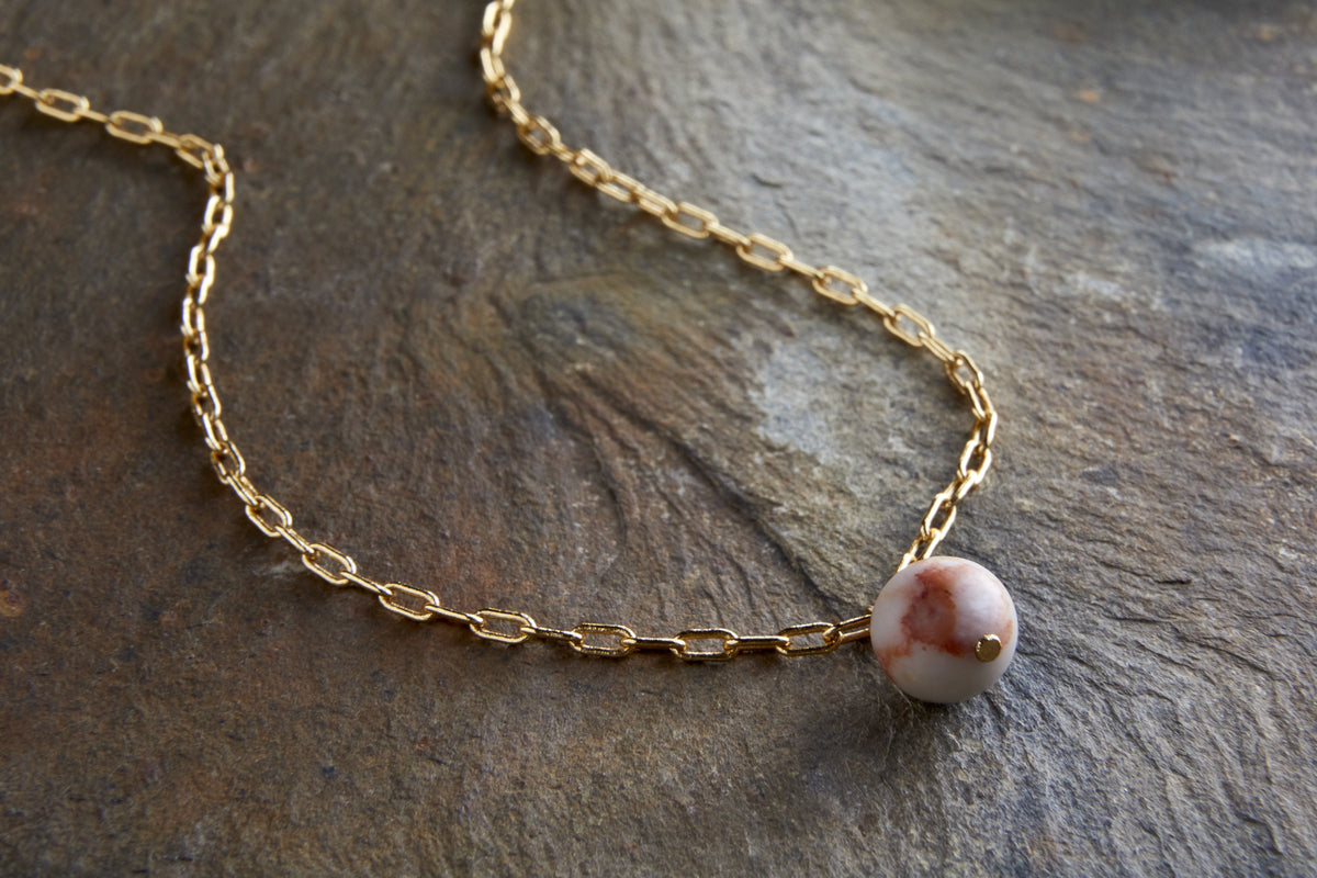 Cerita Rhodochrosite Necklace - Rhodochrosite & Gold