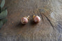 Cerita Rhodochrosite Stud Earirngs - Rhodochrosite & Gold