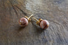 Cerita Rhodochrosite Stud Earirngs - Rhodochrosite & Gold