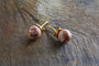 Cerita Rhodochrosite Stud Earirngs - Rhodochrosite & Gold
