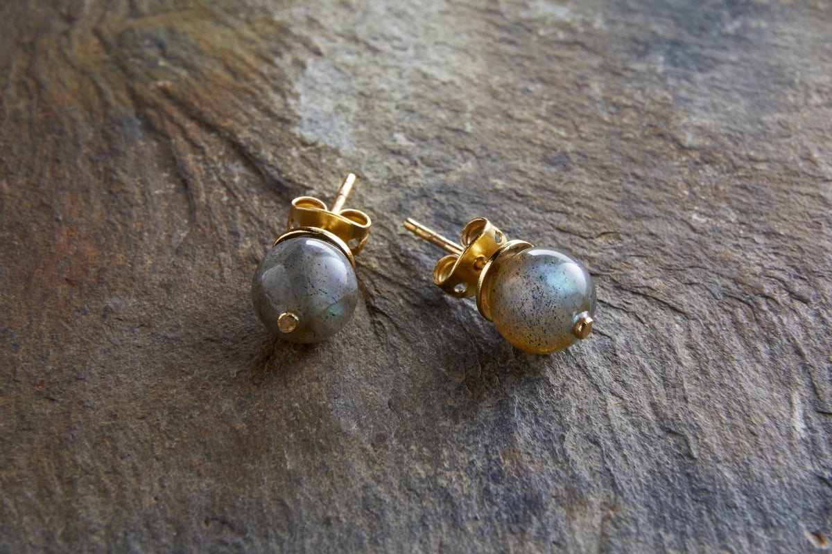 Marai Labradorite Stud Earirngs - Labradorite & Gold