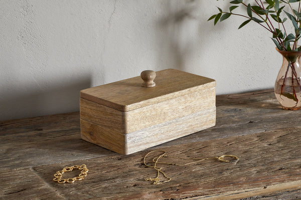 Chanya Mango Wood Jewellery Box - Natural