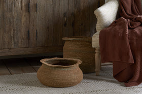 Rana Short Basket - Natural & Moss