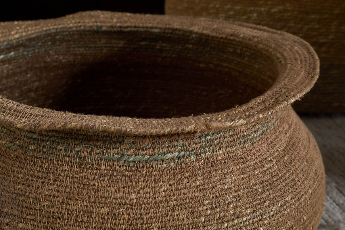 Rana Short Basket - Natural & Moss