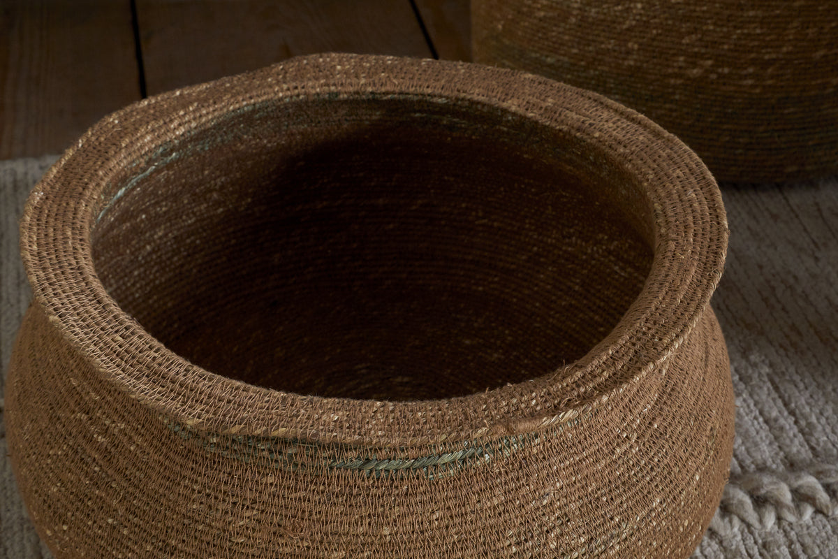 Rana Short Basket - Natural & Moss