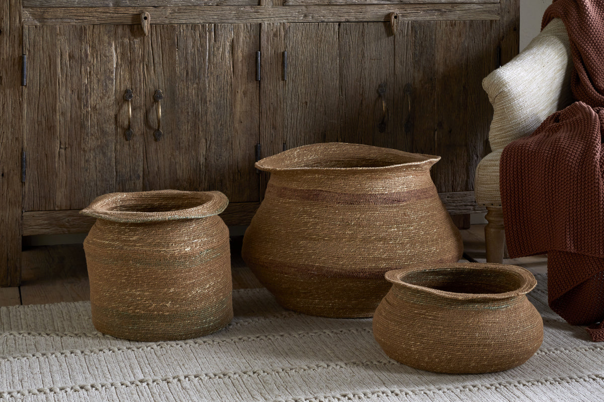 Rana Tall Basket - Natural & Moss