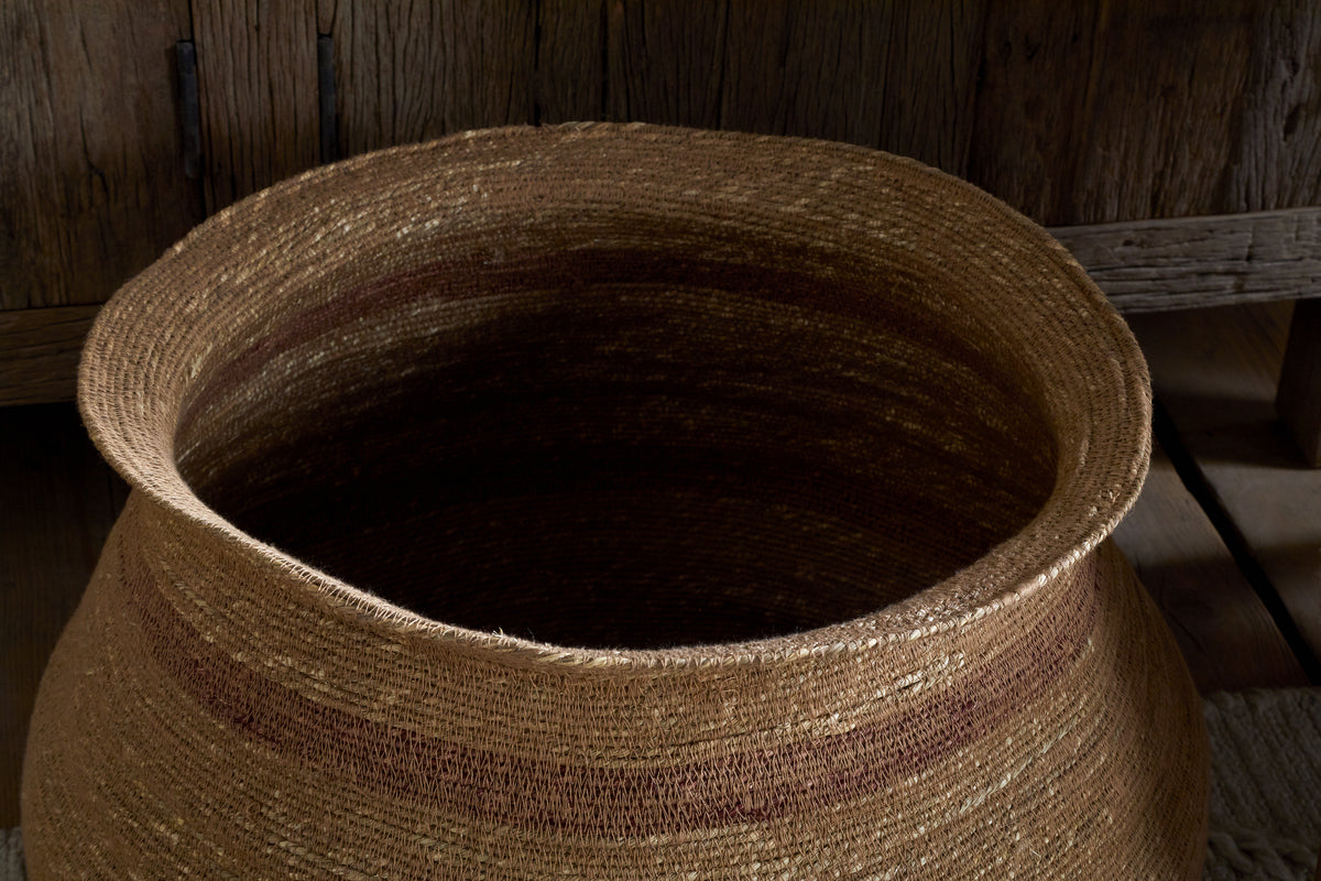 Rana Wide Basket - Natural & Rust