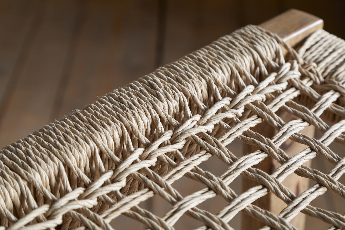 Aamani Mango Wood & Cord Counter Stool - Natural