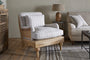 Abe Deconstructed Linen Armchair - Stripe - Natural