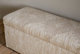 Aranya Cotton & Jute Upholstered Storage Bench - Natural