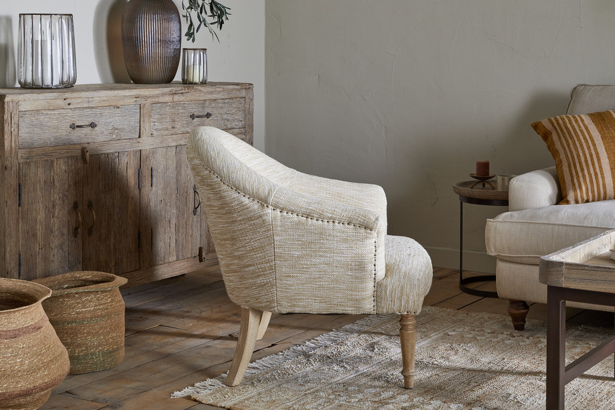 Aranya Cotton & Jute Occasional Chair - Natural