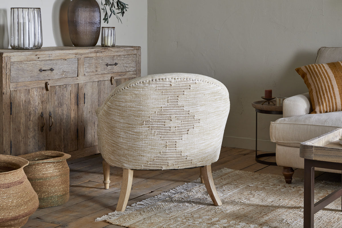 Aranya Cotton & Jute Occasional Chair - Natural