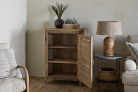 Ibo Reclaimed Wood Slatted Low Cabinet - Natural