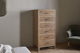 Iya Reclaimed Wood Tall Boy Chest of Drawers - Natural