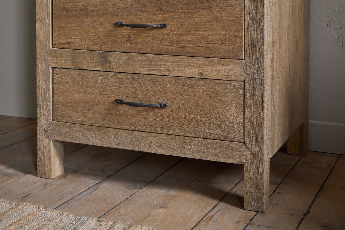 Iya Reclaimed Wood Tall Boy Chest of Drawers - Natural