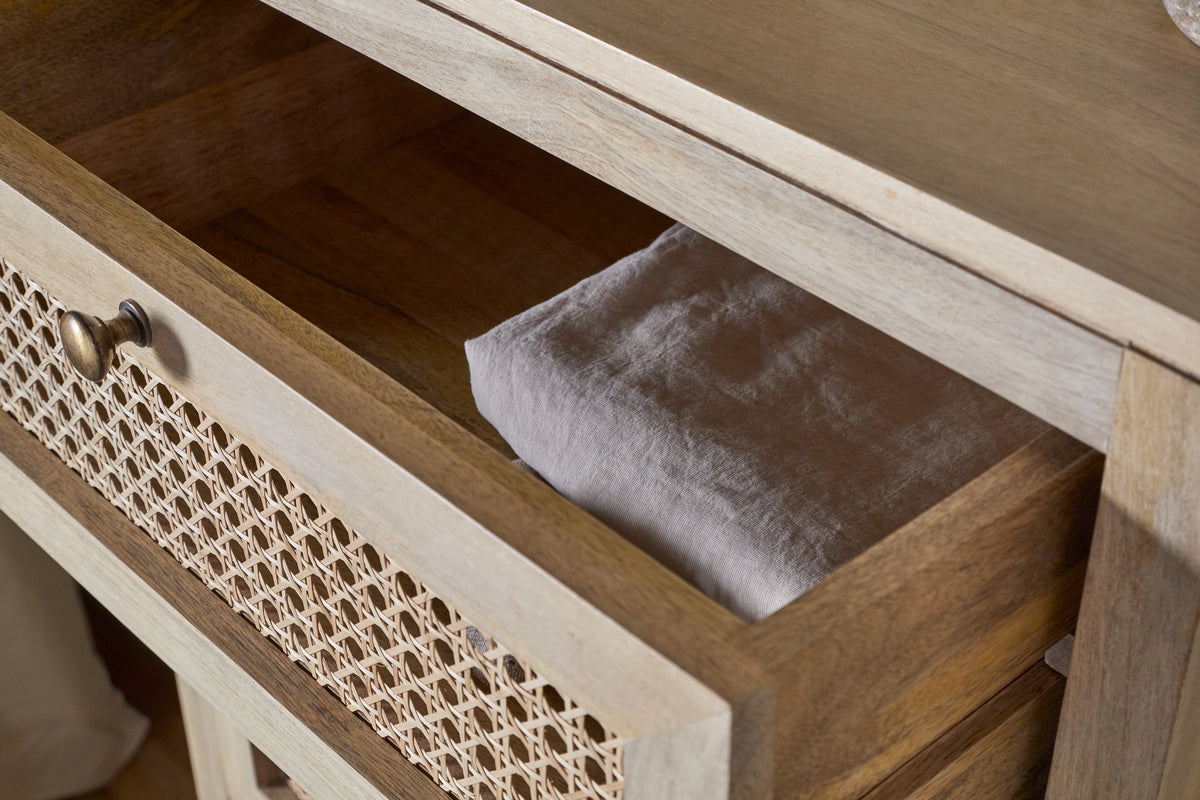 Kanz Mango Wood Tall Boy Chest of Drawers - Natural