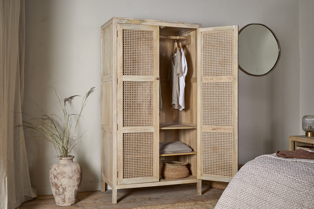 Kanz Mango Wood Wardobe - Natural