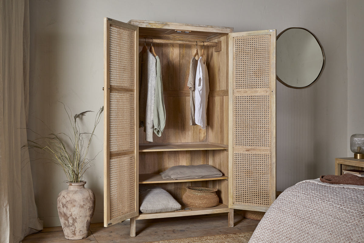 Kanz Mango Wood Wardobe - Natural