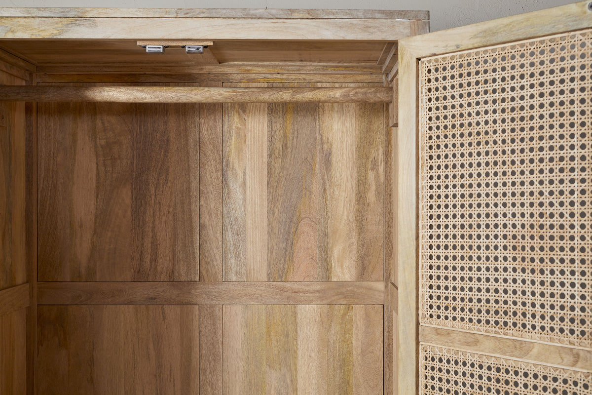 Kanz Mango Wood Wardobe - Natural