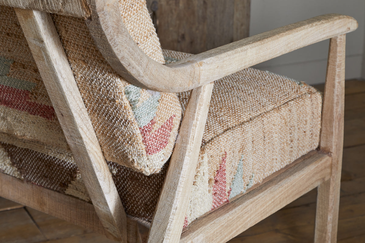 Kavya Kilim Occasional Armchair - Natural