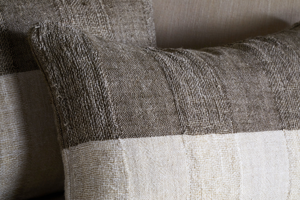 Munir Linen Cushion Cover - Charcoal