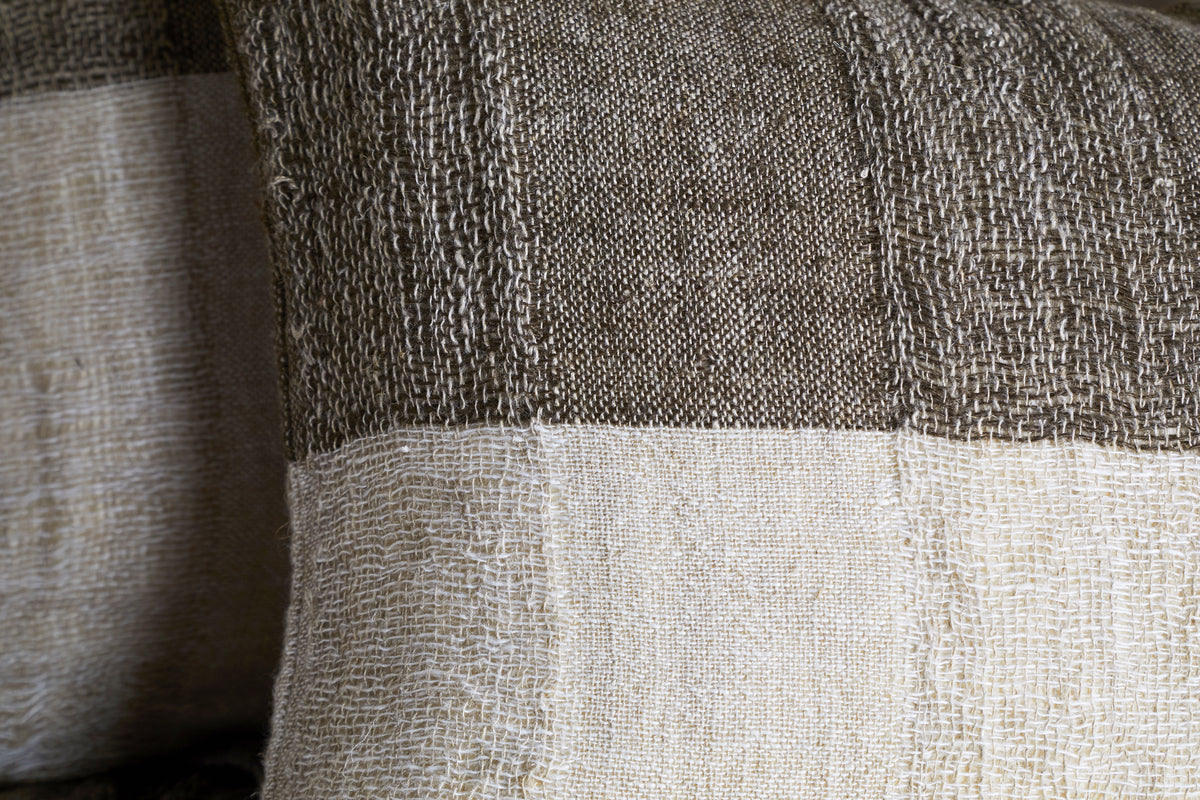Munir Linen Cushion Cover - Charcoal