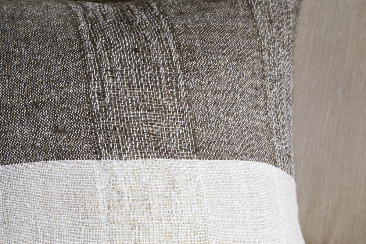 Munir Linen Cushion Cover - Charcoal