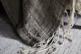 Munir Linen Throw - Charcoal