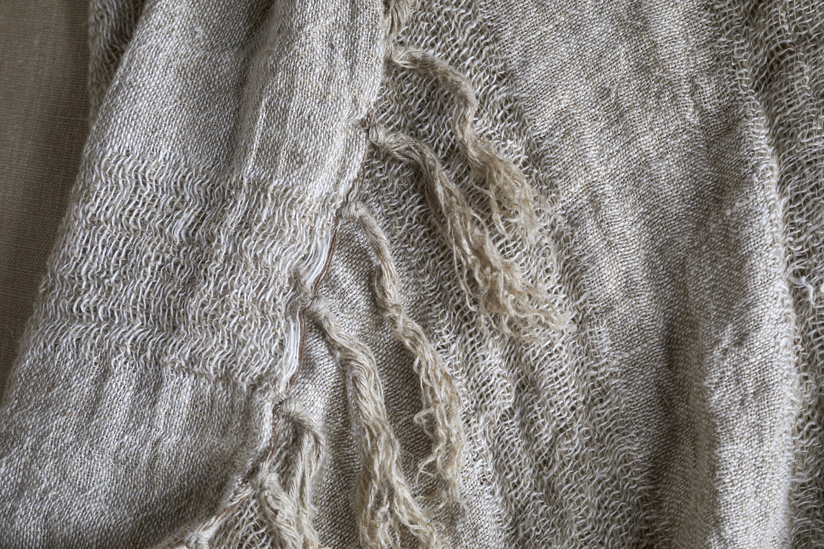 Munir Linen Throw - Charcoal