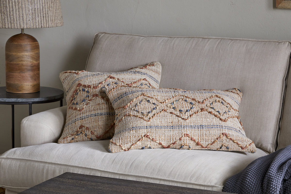 Nila Esha Cushion Cover - Rust & Indigo